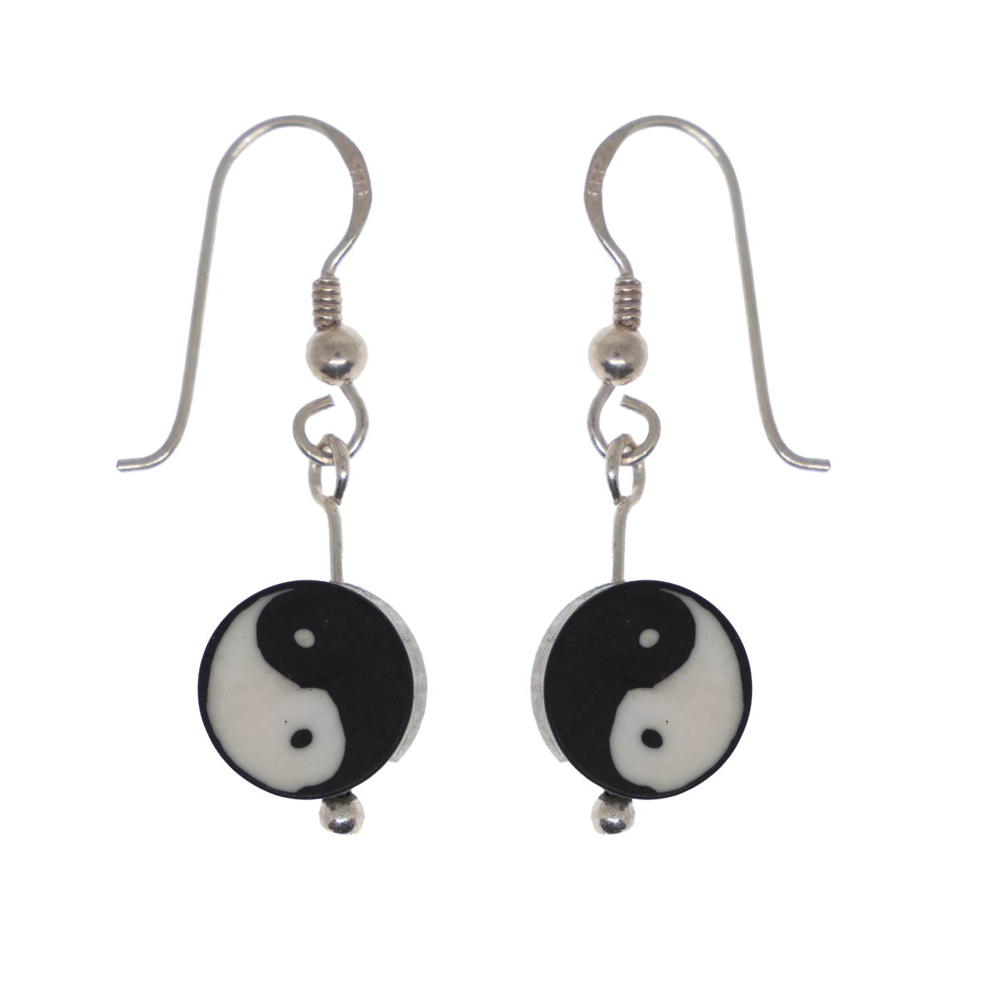 Yin Yang Earrings -  .925 sterling silver