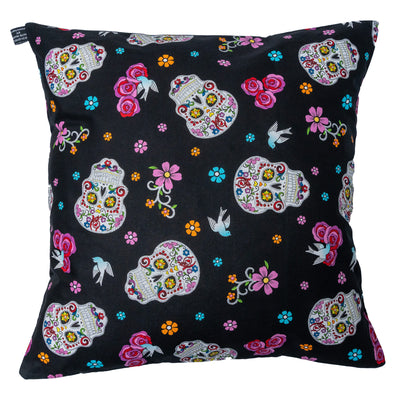 Day of the Dead Glitter Skull Cushion Cover
