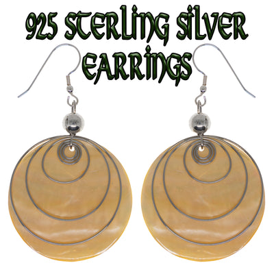 Mother of Pearl Earrings -  .925 sterling silver