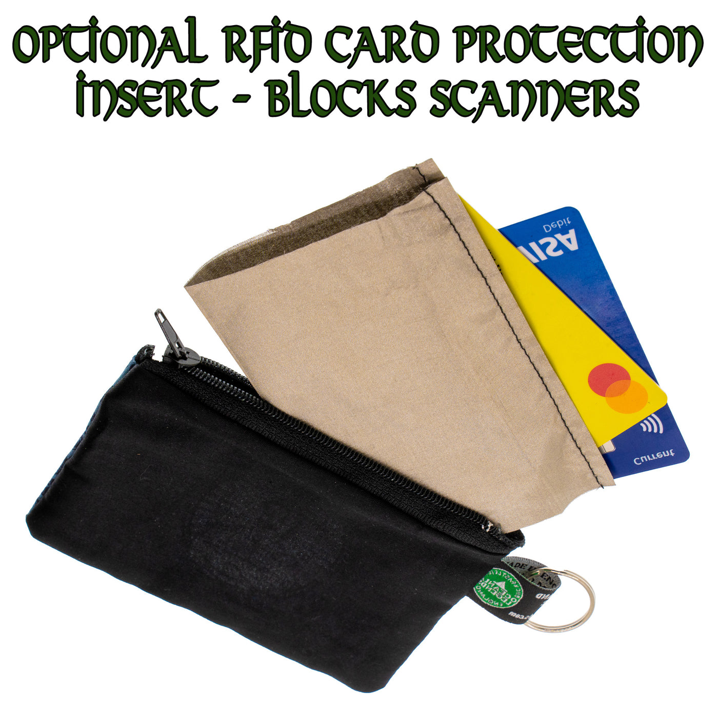RFID sleeve, blocks card scammers.  Protect your credit & debit cards
