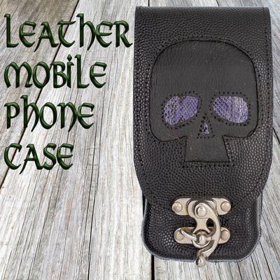 Skull Leather Mobile Phone Pouch
