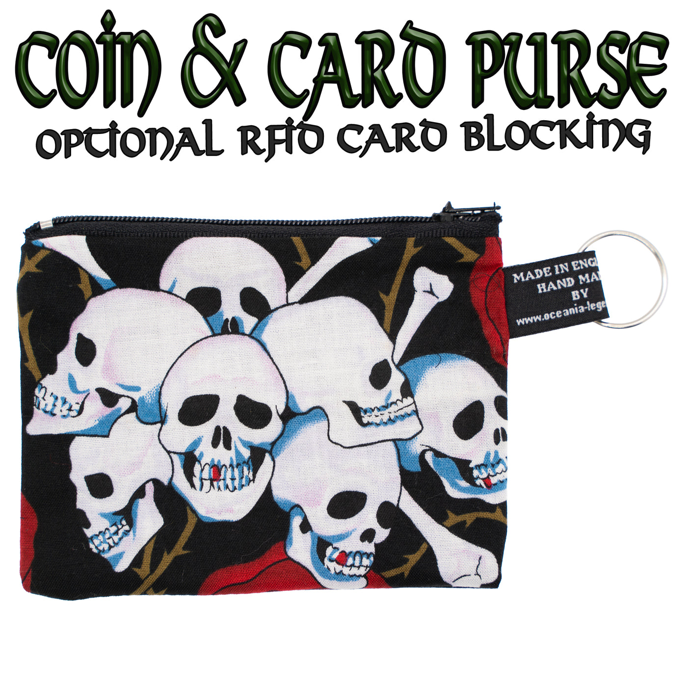 Skull & Crossbones Coin & Card Purse
