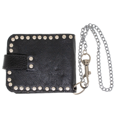 Iron Cross Genuine Leather with Faux Snake Skin Bi-fold Wallet