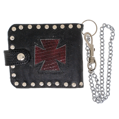 Iron Cross Genuine Leather Bi-fold Wallet