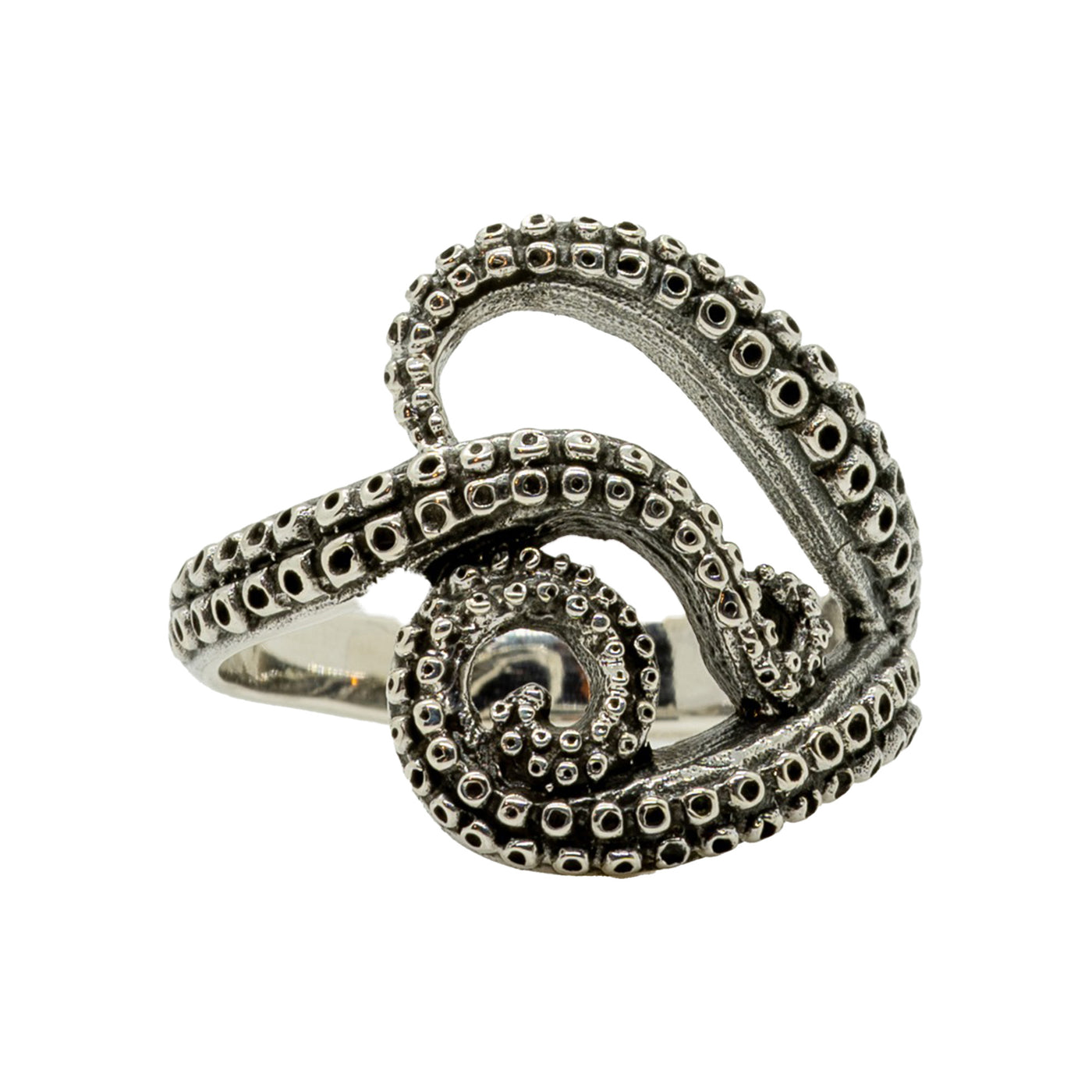 Octopus Tentacle 925 Sterling Silver Ring
