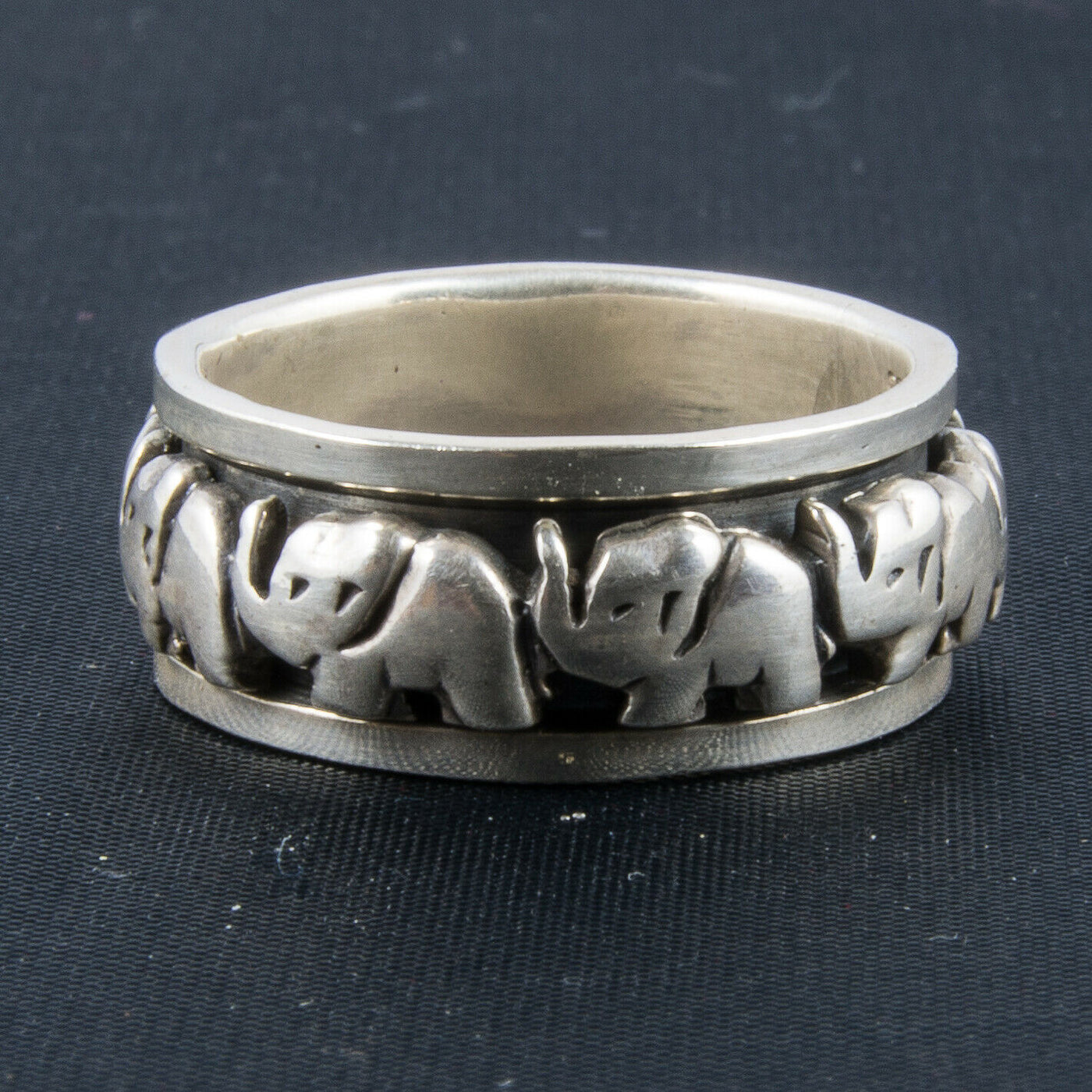 Elephant Spinner Ring 925 sterling silver biker gothic mens ladies thumb