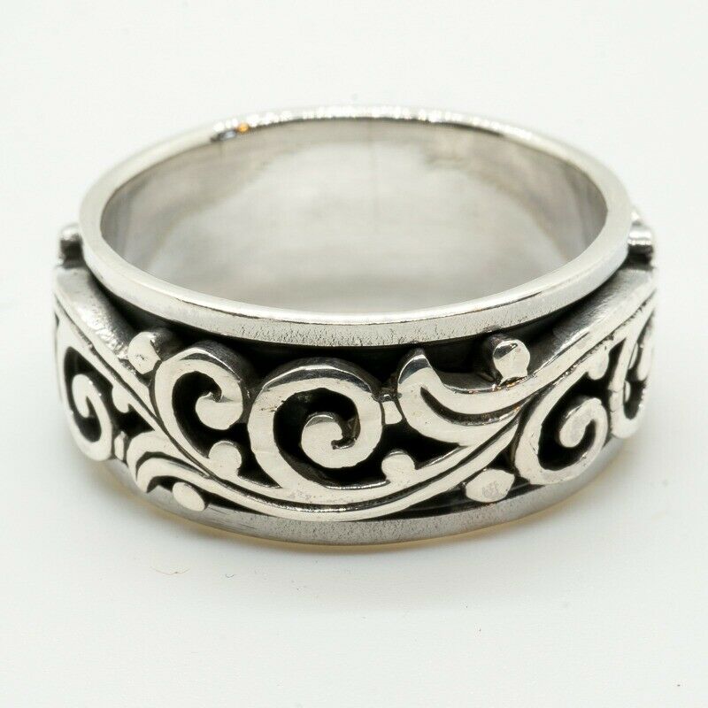 Vine Ivy Spinner Ring 925 sterling silver biker gothic mens ladies thumb