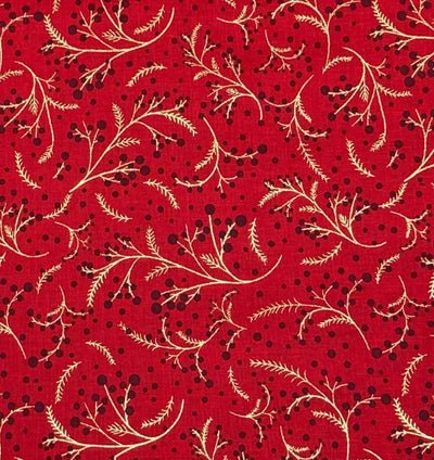 Xmas Christmas Holly Berries 100% Cotton Fabric 54" WIDE HALF for face masks