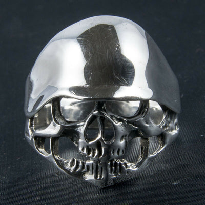 Soldier Skull Ring .925 solid sterling silver Metal Biker Gothic feeanddave