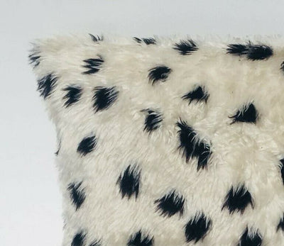 Dalmatian Dog Faux Fur Fluffy Cushion Cover Case fits 18 x 18 Cruella De Vil