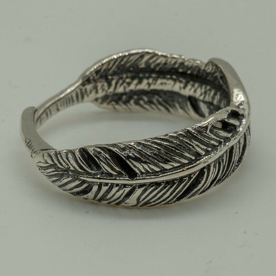 Feather Adjustable 925 sterling silver ring Thumb Finger Eagle Bird