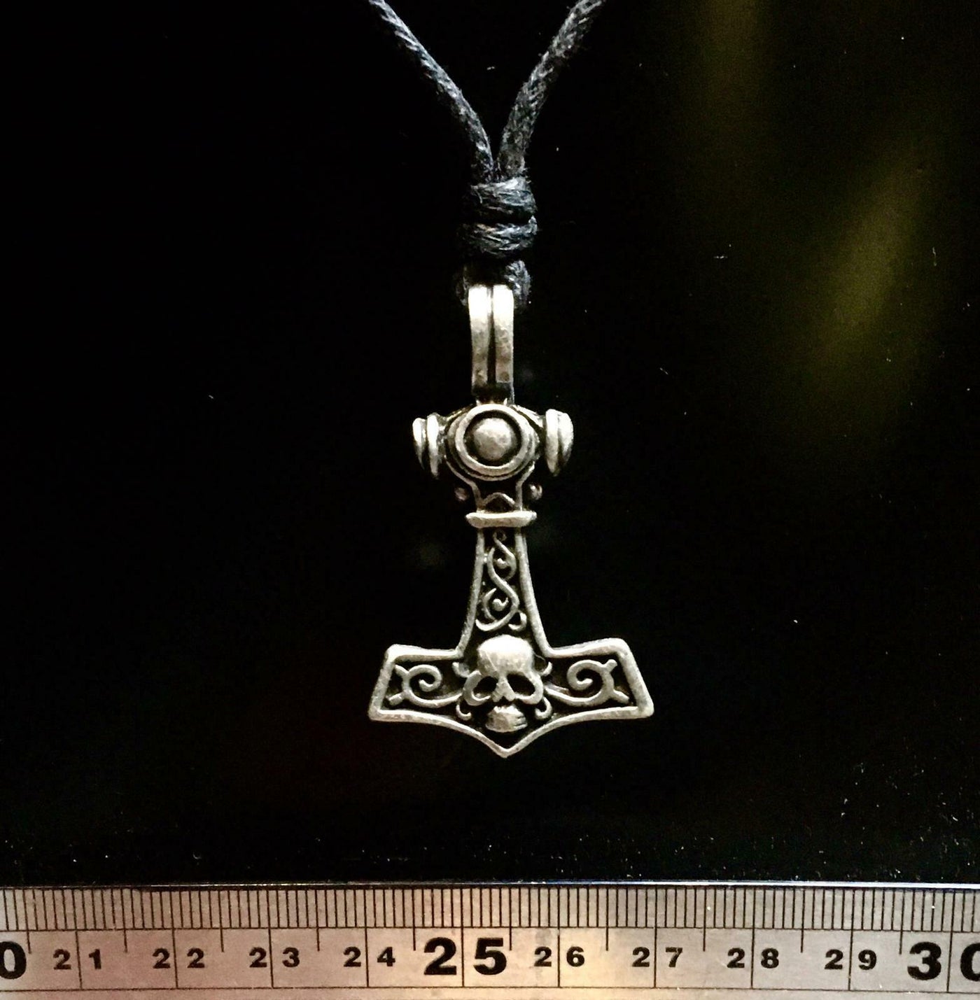 Thors Hammer Pewter Bronze Pendant Mjolnir Odin Viking Adjustable Necklace