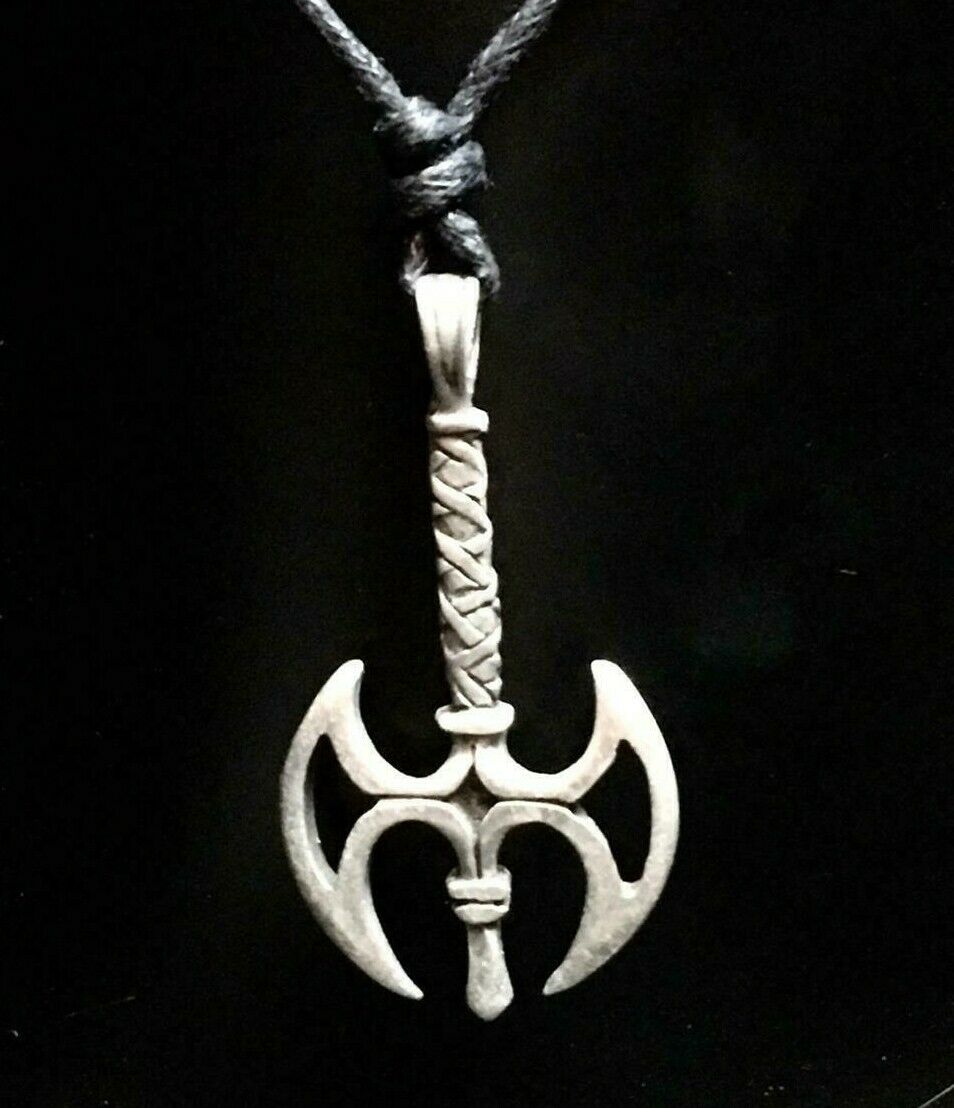 Double Headed Battle Axe Ax Warrior War Key Chain Silver Pendant Keychain Gift main image 1