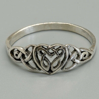 Celtic Heart Stacking Ring - .925 sterling silver
