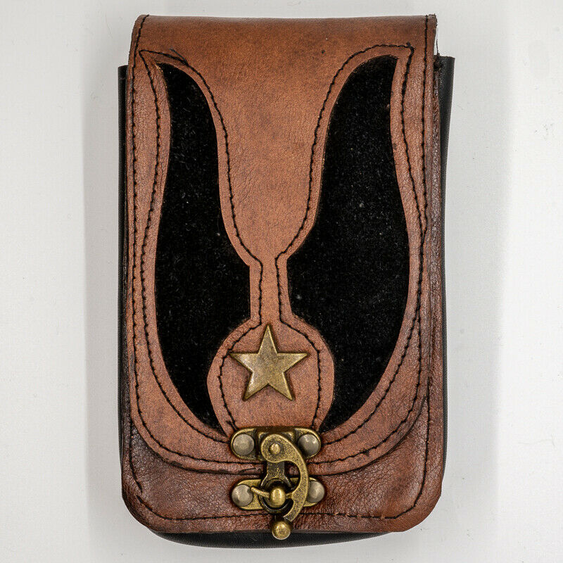 Suede Star Universal Mobile Cell Phone Pouch Wallet Belt Leather Biker Cowboy
