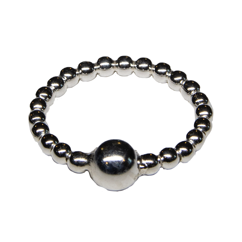 Bead Stacking Ring - .925 sterling silver