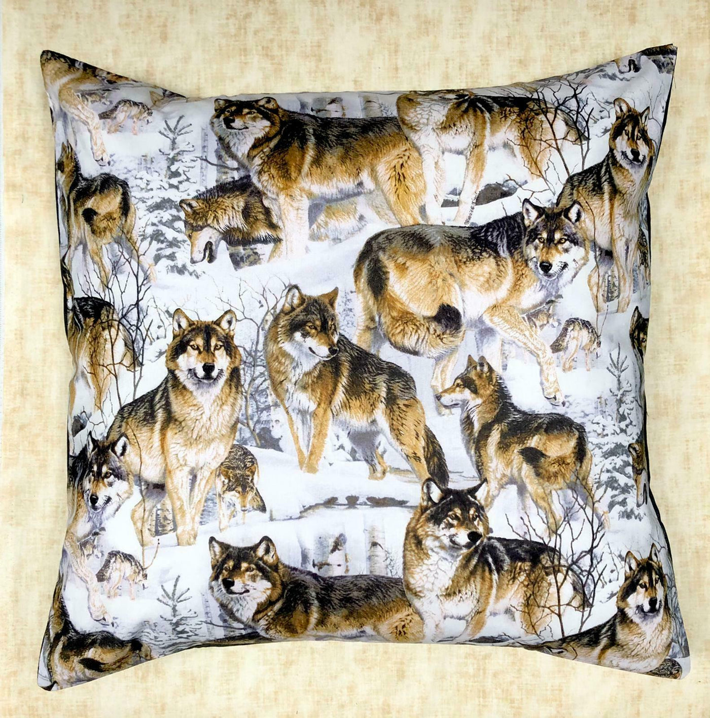 Wolf Wolves Winter Forest Designer Cushion Cover Case fits 18"x18" Cotton