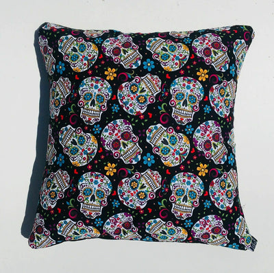 Sugar Candy Skull Cushion Cover Sofa Decorative Trendy Soft  Case fits 18" x 18"