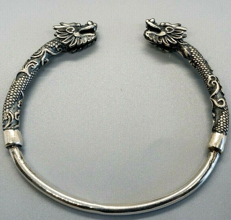 Dragon Torc Torque Bangle .925 sterling silver biker viking arm ring g –  oceania-legends.com