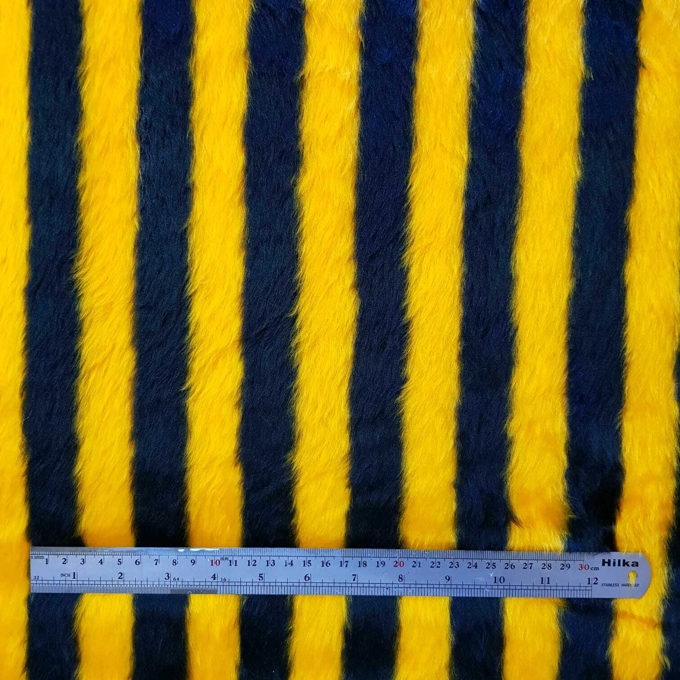Bee Stripe Fluffy Cuddly Fur Fabric - 150cm wide (60")
