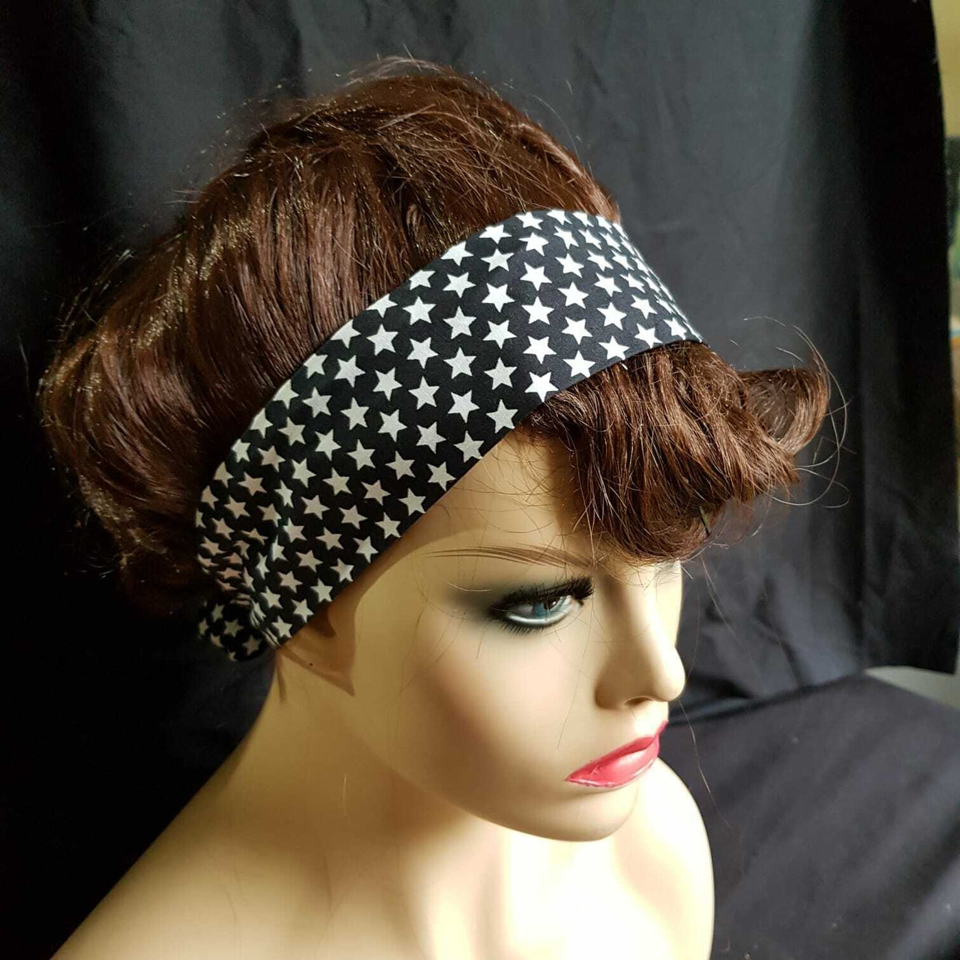 Wired Headband Hair Band Rockabilly Retro Scarf Vintage Handmade Cotton Bendy