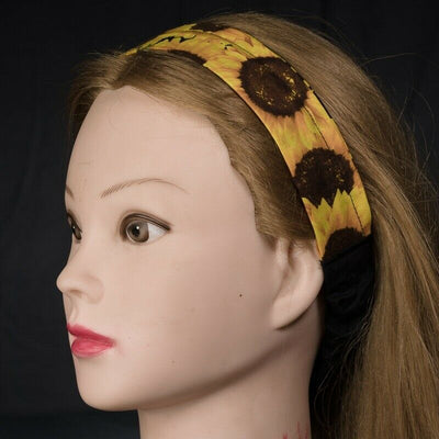 Sunflower Elasticated Head band Bandana Chemo Wear Hair Tie Headband