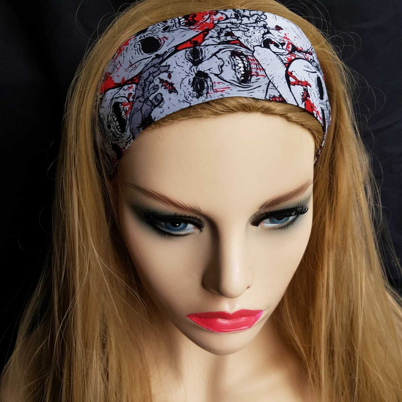 Zombie Walking Dead Ghoul Wired Headband Hair Band Rockabilly Retro Scarf