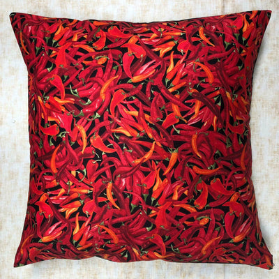 Red Hot Chili Chilli Pepper Designer Cushion Cover Case fits 18 x 18" Cotton