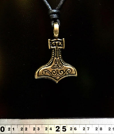 Thors Hammer Pewter Bronze Pendant Necklace Celtic Odin Viking Gothic Biker UK