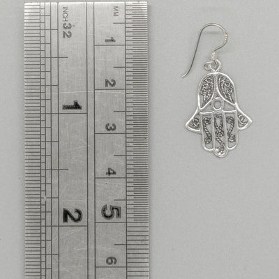 Hamsa Hand  .925 silver earrings