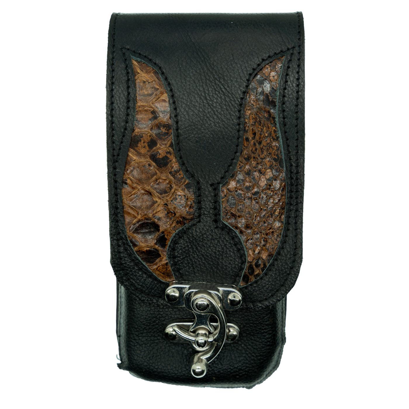 Leather & Vintage Python Snakeskin Mobile Phone Pouch