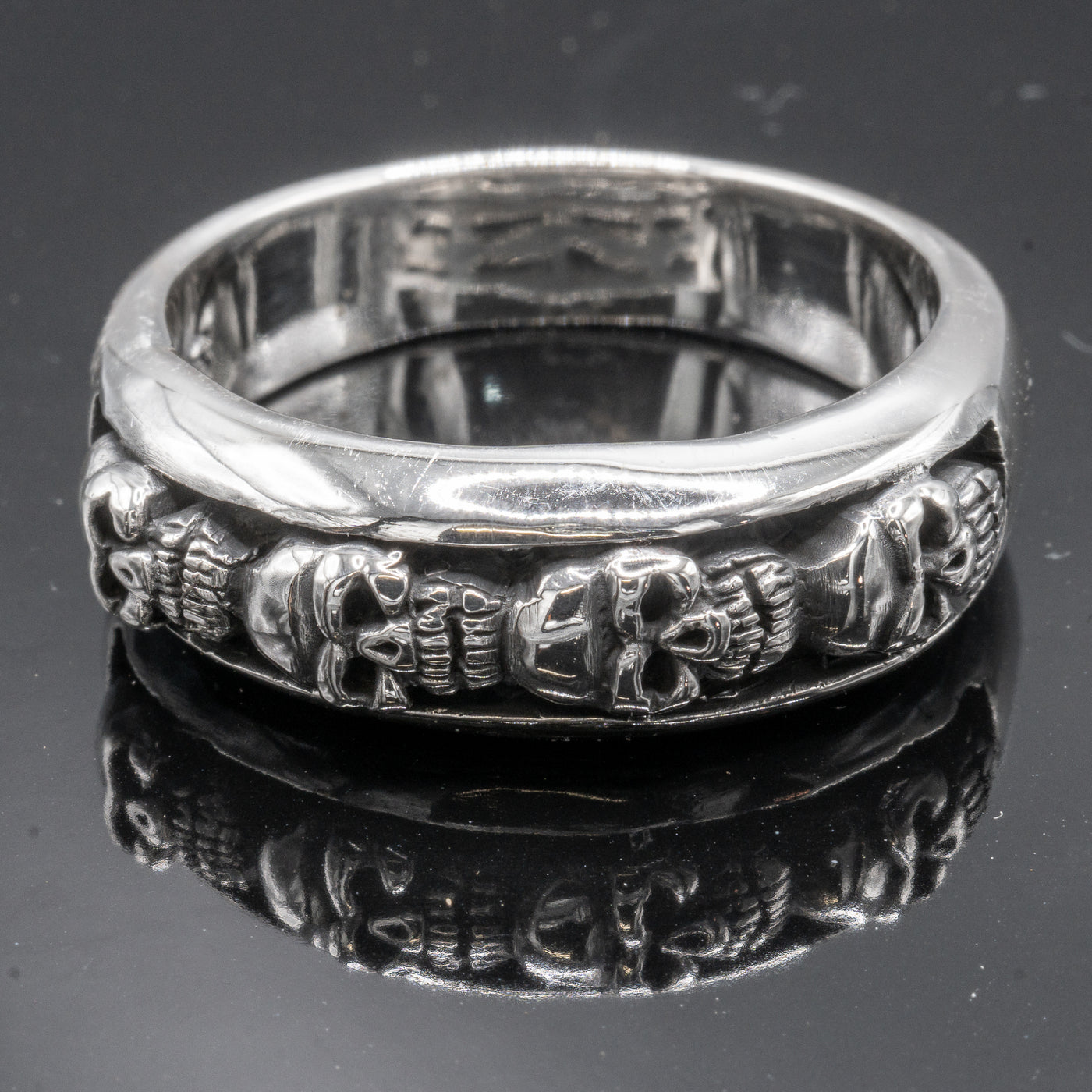 Skull Band Ring ~ 925 Sterling Silver (Size guide in Description)