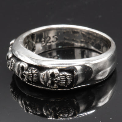 Skull Band Ring ~ 925 Sterling Silver (Size guide in Description)
