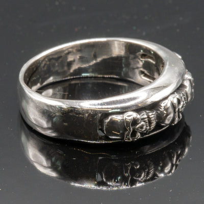 Skull Band Ring ~ 925 Sterling Silver (Size guide in Description)