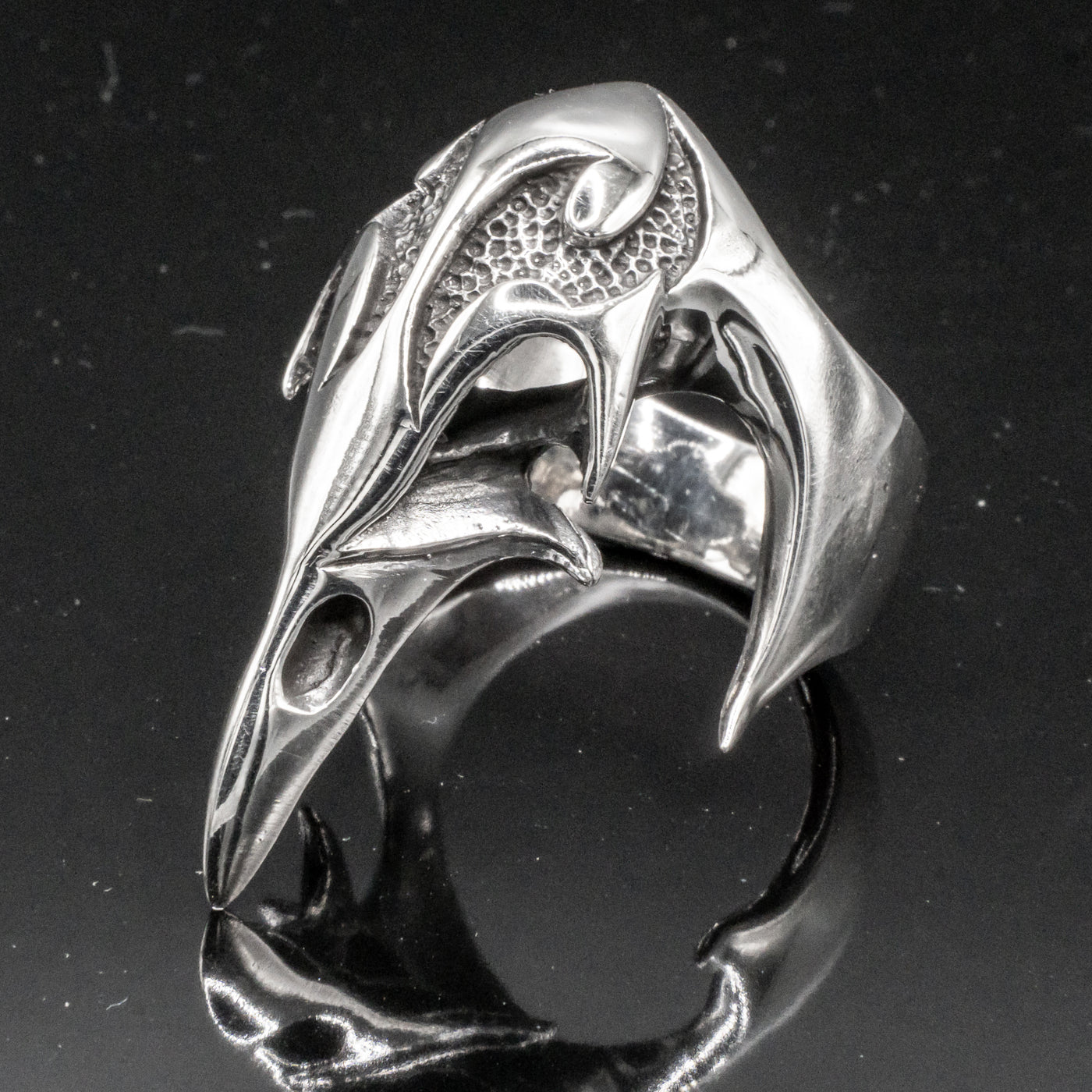 Tribal Raven Beak Ring ~ 925 Sterling Silver (Size guide in Description)
