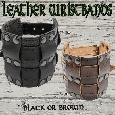 Black or Brown Real leather wristband handmade from upcycled leather.  Secured with 2 buckles.  Very comfortable to wear and supports your wrist