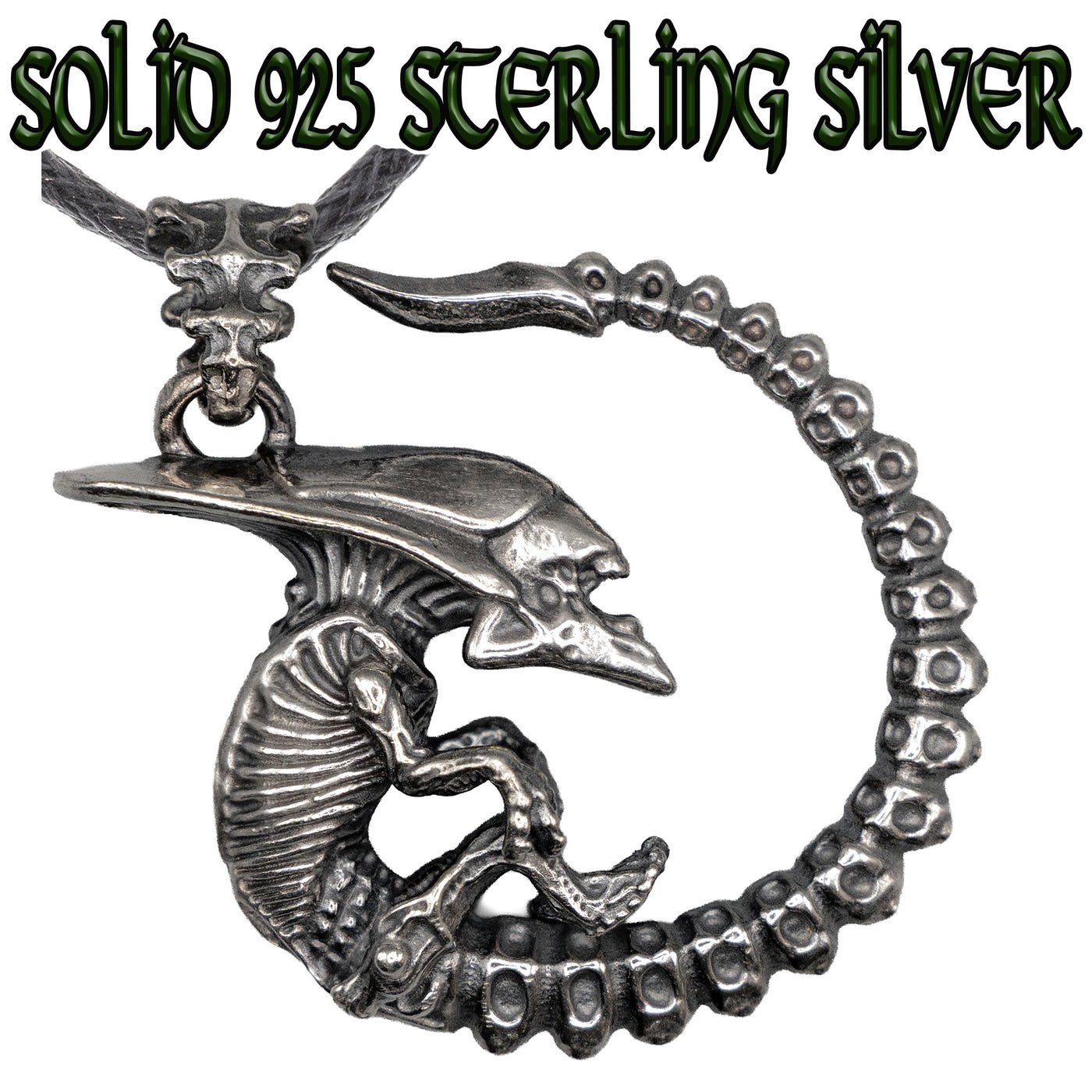 Alien Pendant - X large - .925 sterling silver
