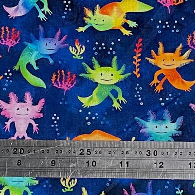 Cute design, bright & vibrant colours in our axolotl bandana made from 100% cotton fabric
