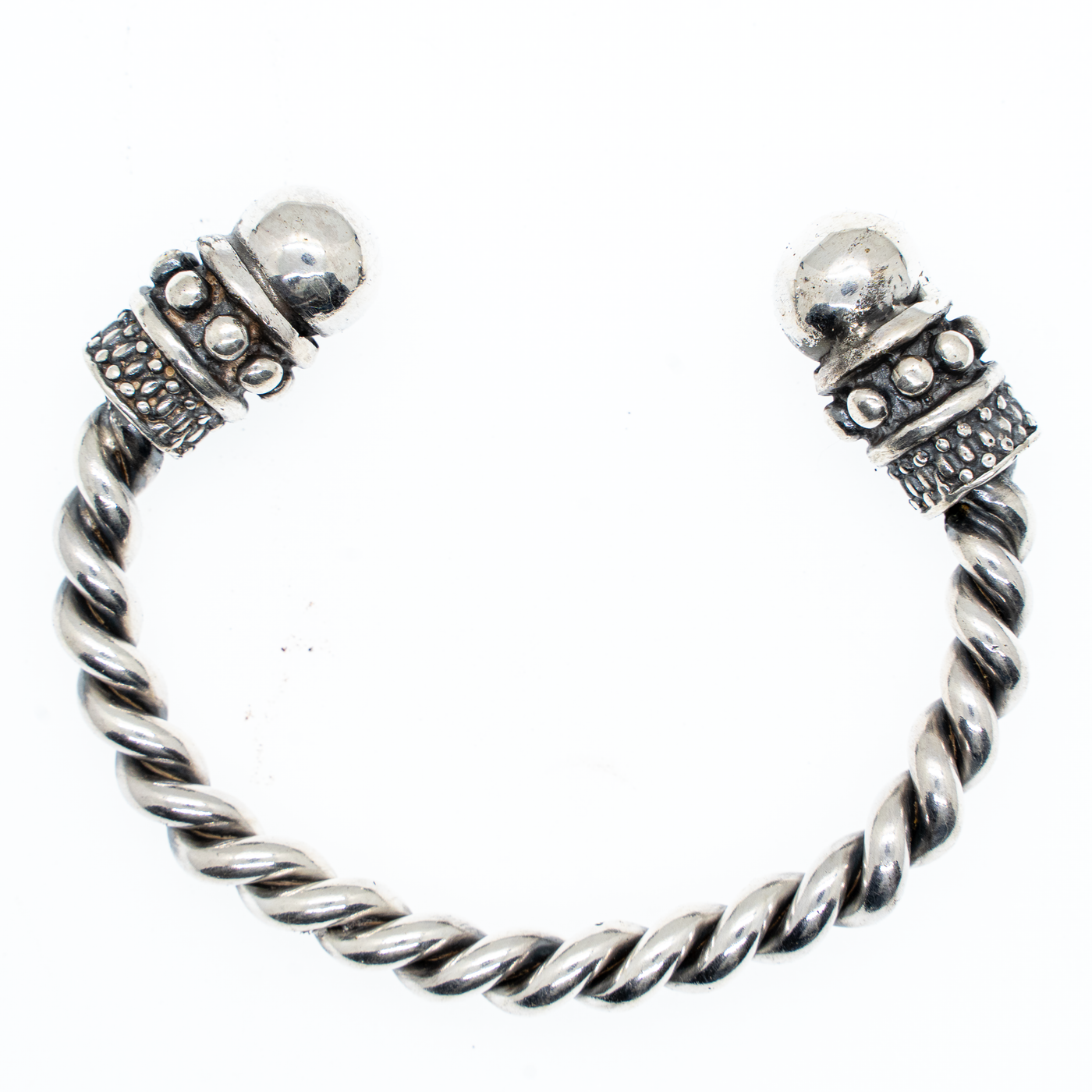 Beaded & Twisted Ball Torc - .925 sterling silver
