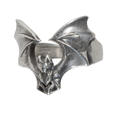 Bat 925 solid sterling silver ring, great detailing. Available in size M - Z+5 although we can make it any size for you just ask.  The bat is in full flight ready to pounce with his wings outstretched.  Looks amazing on
