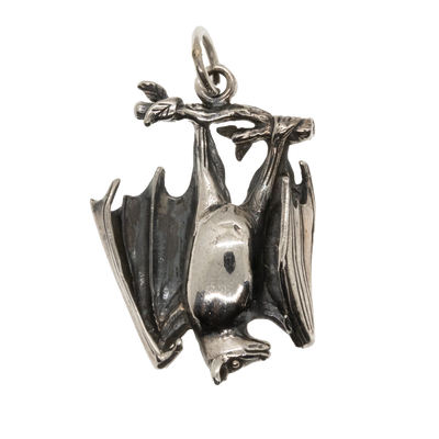 Hanging Bat Pendant .925 Sterling Silver