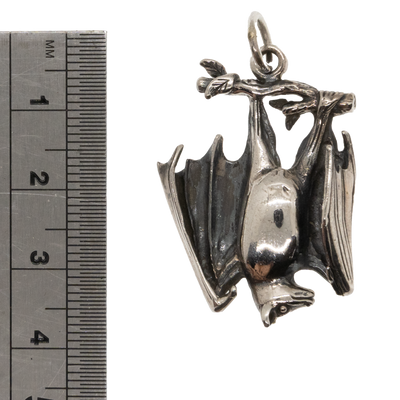 Hanging Bat Pendant .925 Sterling Silver