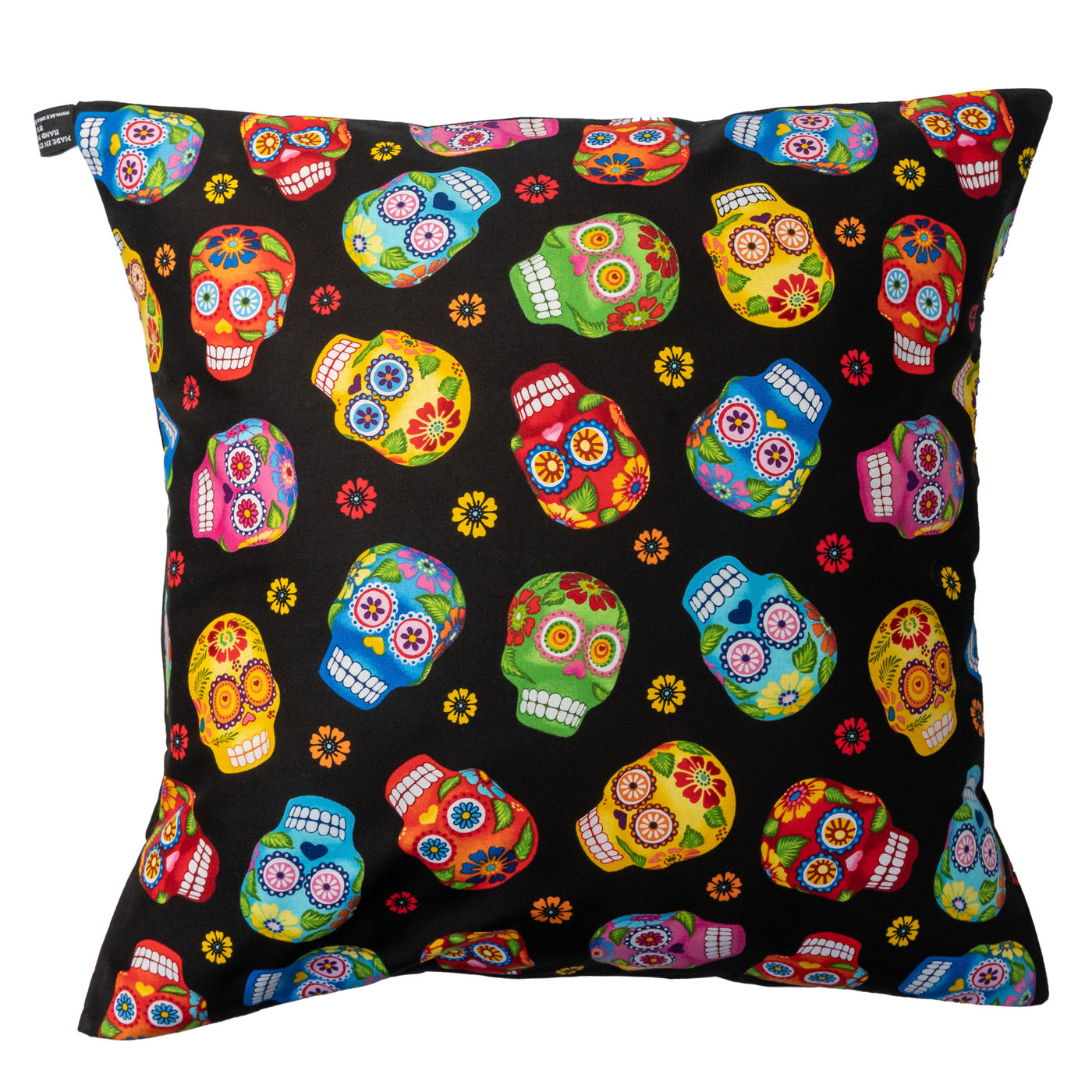 Bright Candy Skull Cushion Cover - 100% Cotton