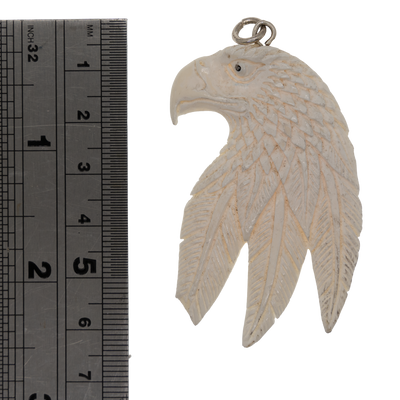 Buffalo Bone Eagle Pendant ~ 925 sterling silver