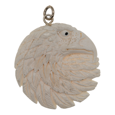 Buffalo Bone Eagle Pendant ~ 925 sterling silver