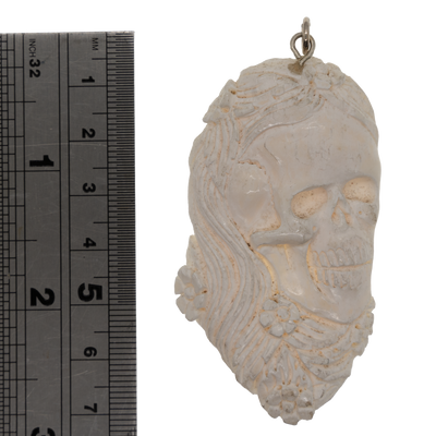 Buffalo Bone Skull Pendant ~ 925 sterling silver