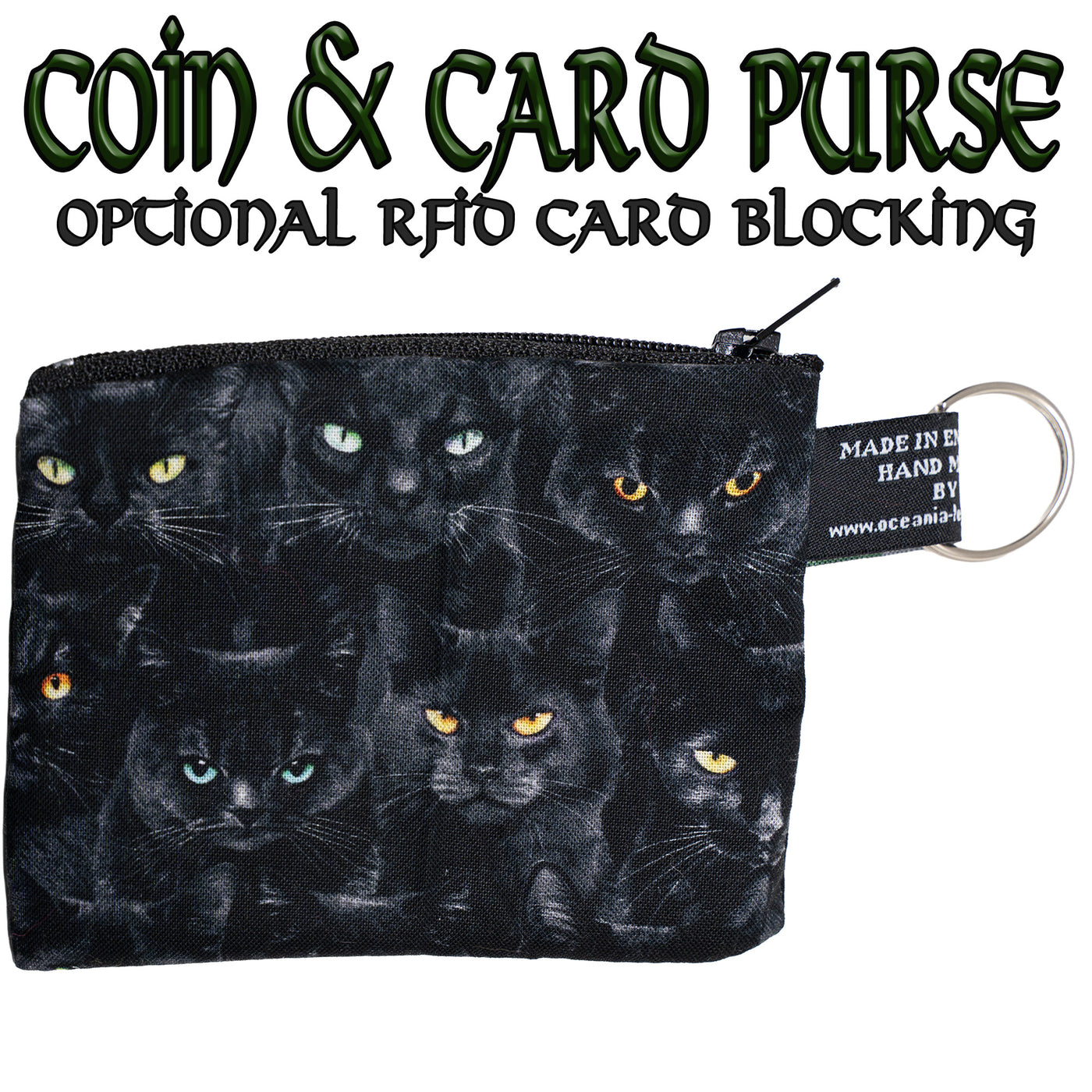 Black Cat's Eyes Coin & Card Purse