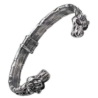 Celtic Wolf Torc/Bangle - .925 sterling silver