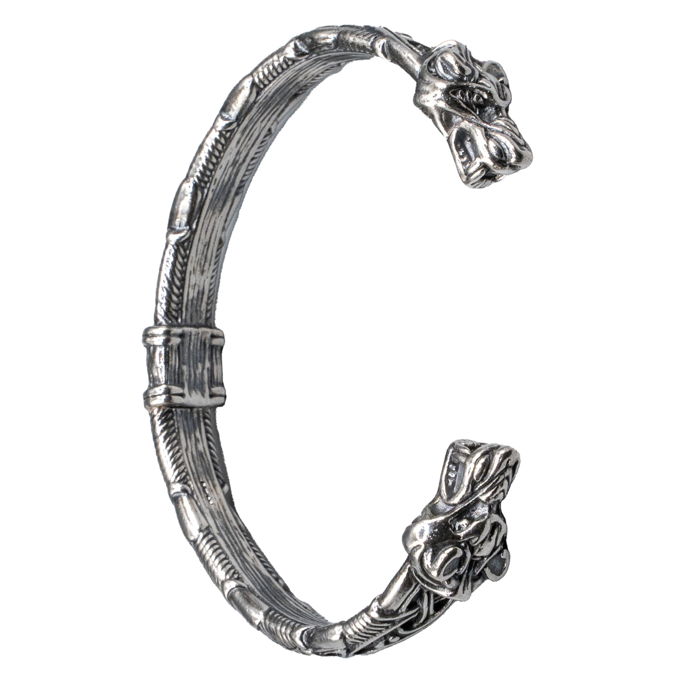 Celtic Wolf Torc/Bangle - .925 sterling silver