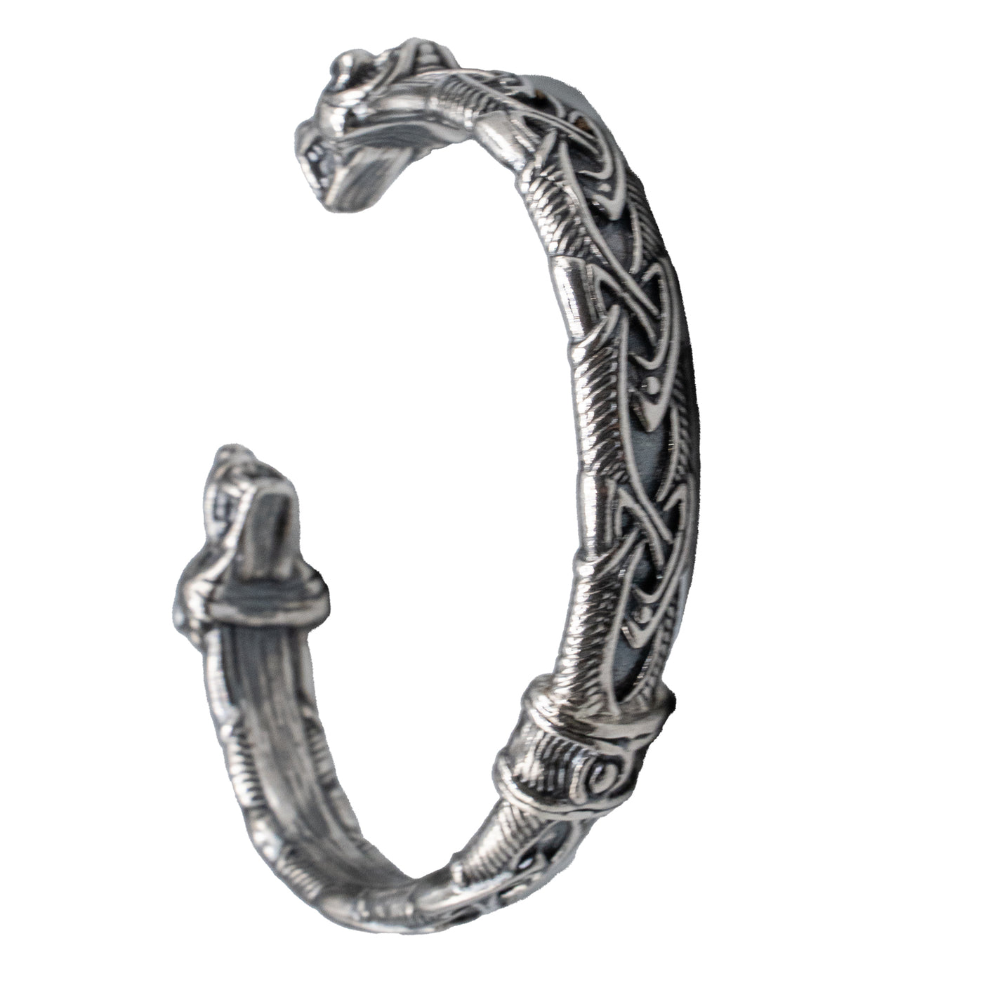 Celtic Wolf Torc/Bangle - .925 sterling silver